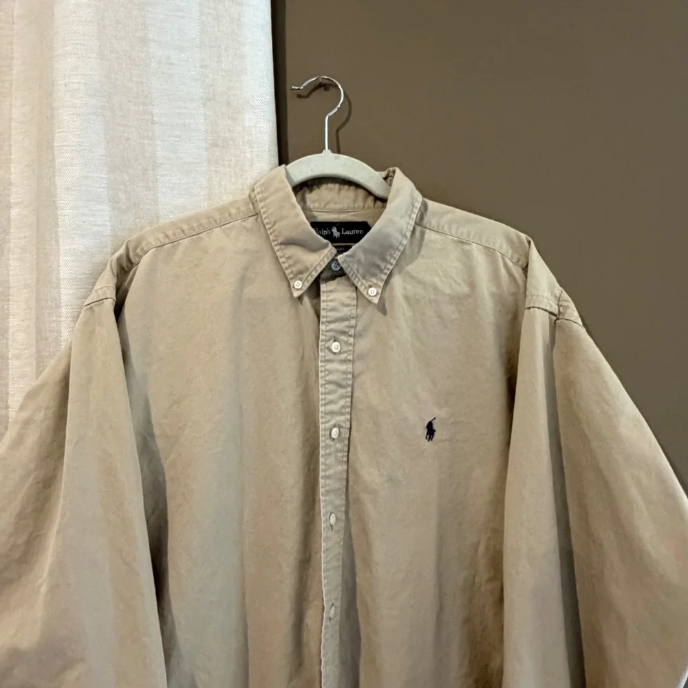 Ralph Lauren Men's Blaire Tan Long Sleeve Button Down Shirt, Size XL - Picture 2 of 10